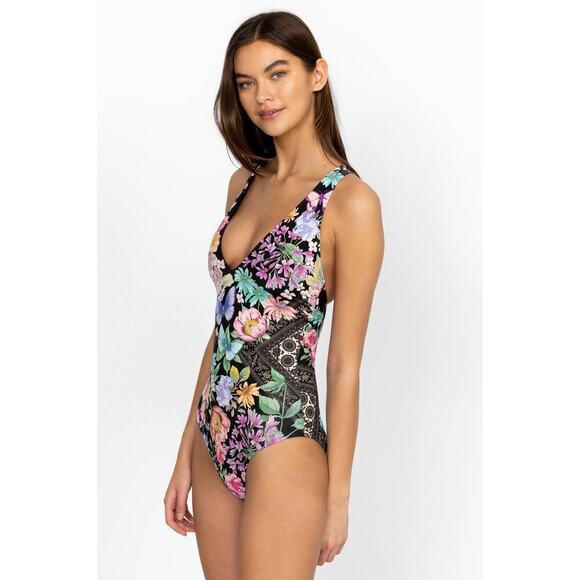 Johnny Was CSW2523AM Black Butterfly Cross Back One Piece Multicolor Size S NWT - Picture 3 of 12